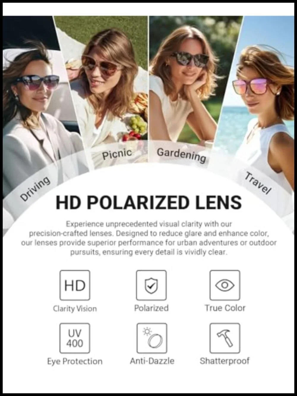 Fit Over Glasses Sunglasses - Polarized Square Shades for Driving